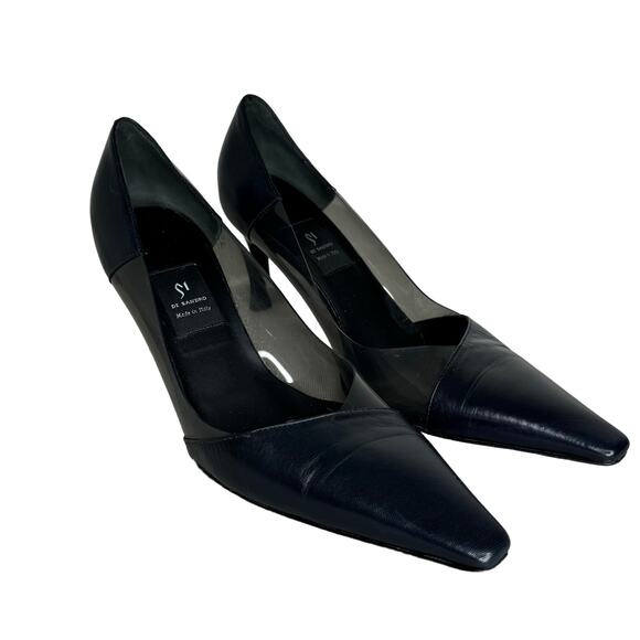 Di Sandro black leather and‎ clear acrylic heels - Picture 1 of 10